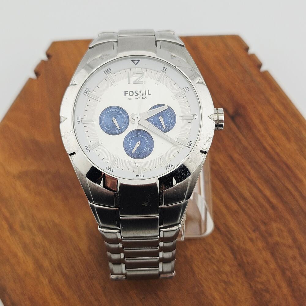 Fossil Blue Series Stainless Steel Watch 5ATM Water Resistant Style BQ-9370